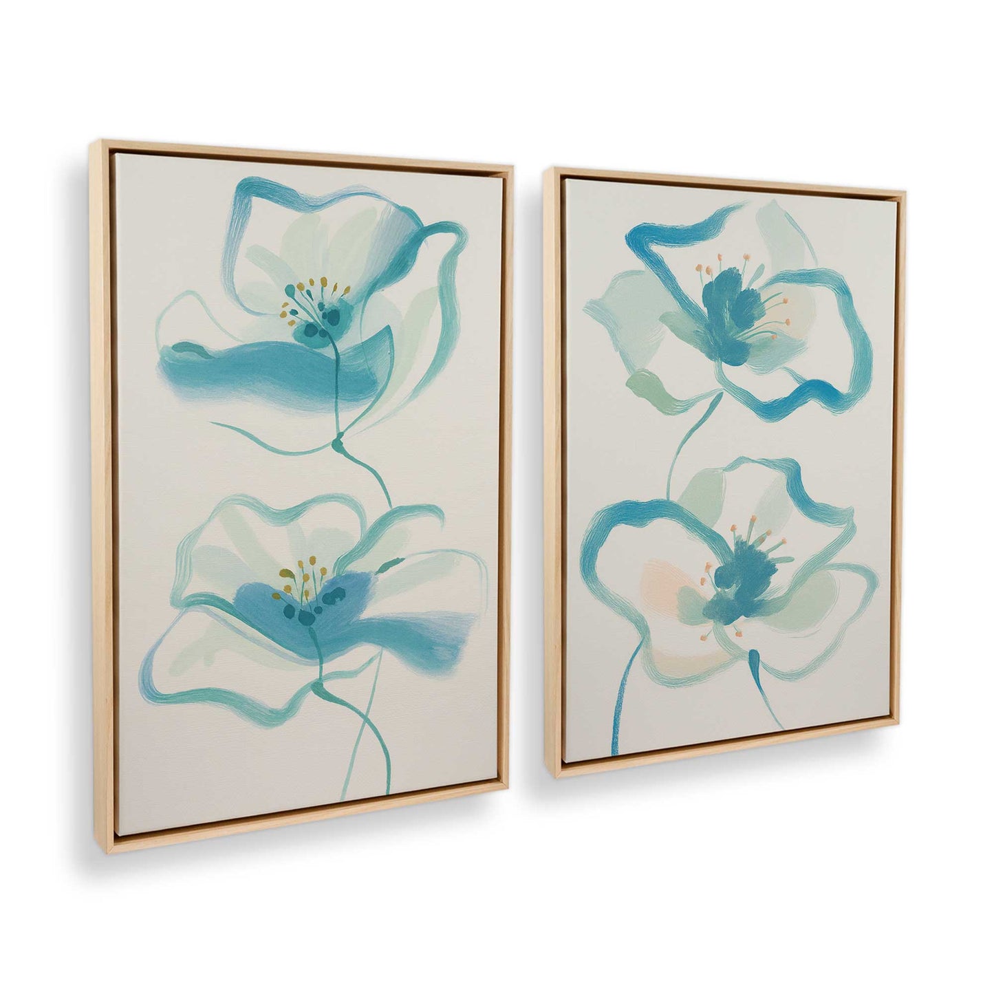 [Color:American Maple], Picture of art in a American Maple frame at an angle