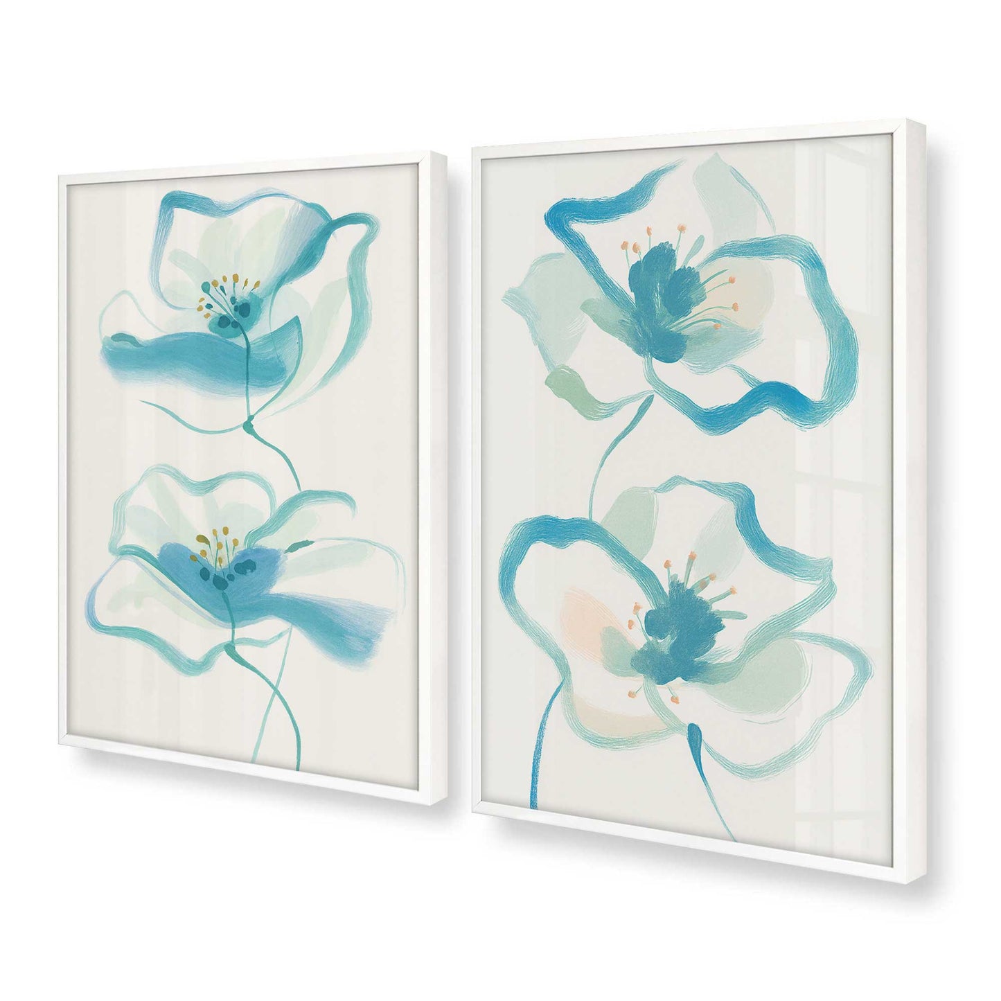 [Color:Opaque White], Picture of art in a Opaque White frame at an angle