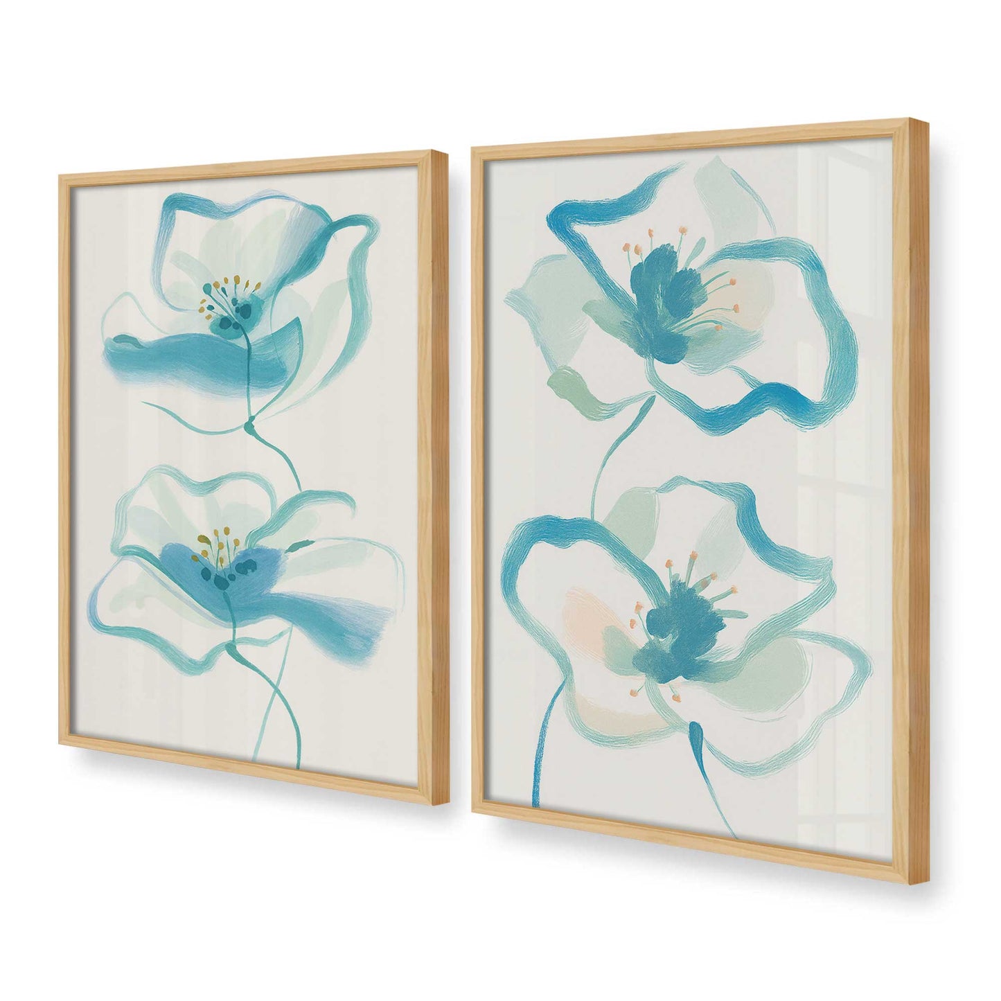 [Color:American Maple], Picture of art in a American Maple frame at an angle