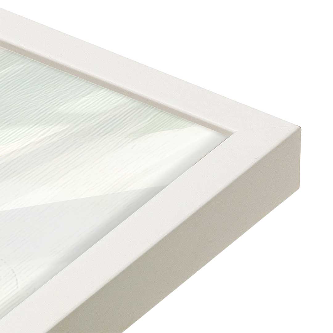 [Color:Opaque White], Picture of art in a Opaque White frame of the corner