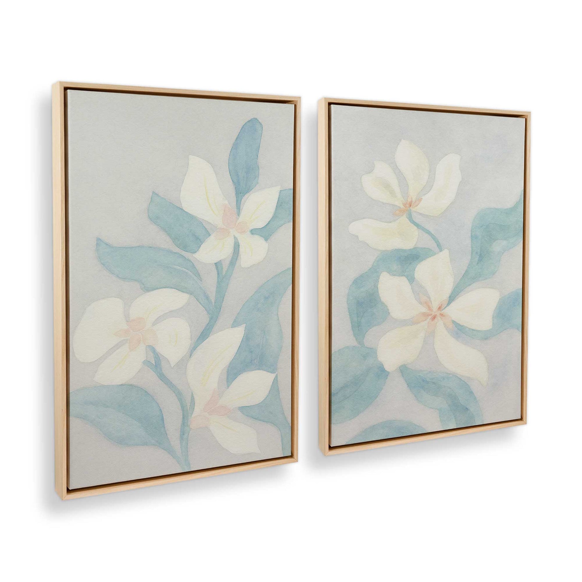 [Color:American Maple], Picture of art in a American Maple frame at an angle