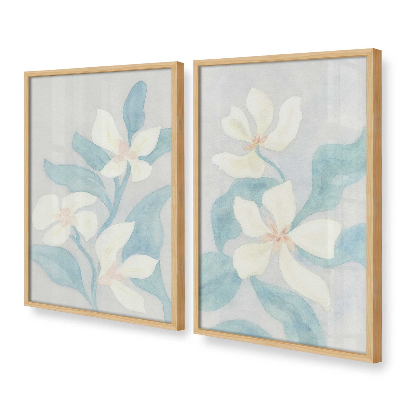 [Color:American Maple], Picture of art in a American Maple frame at an angle