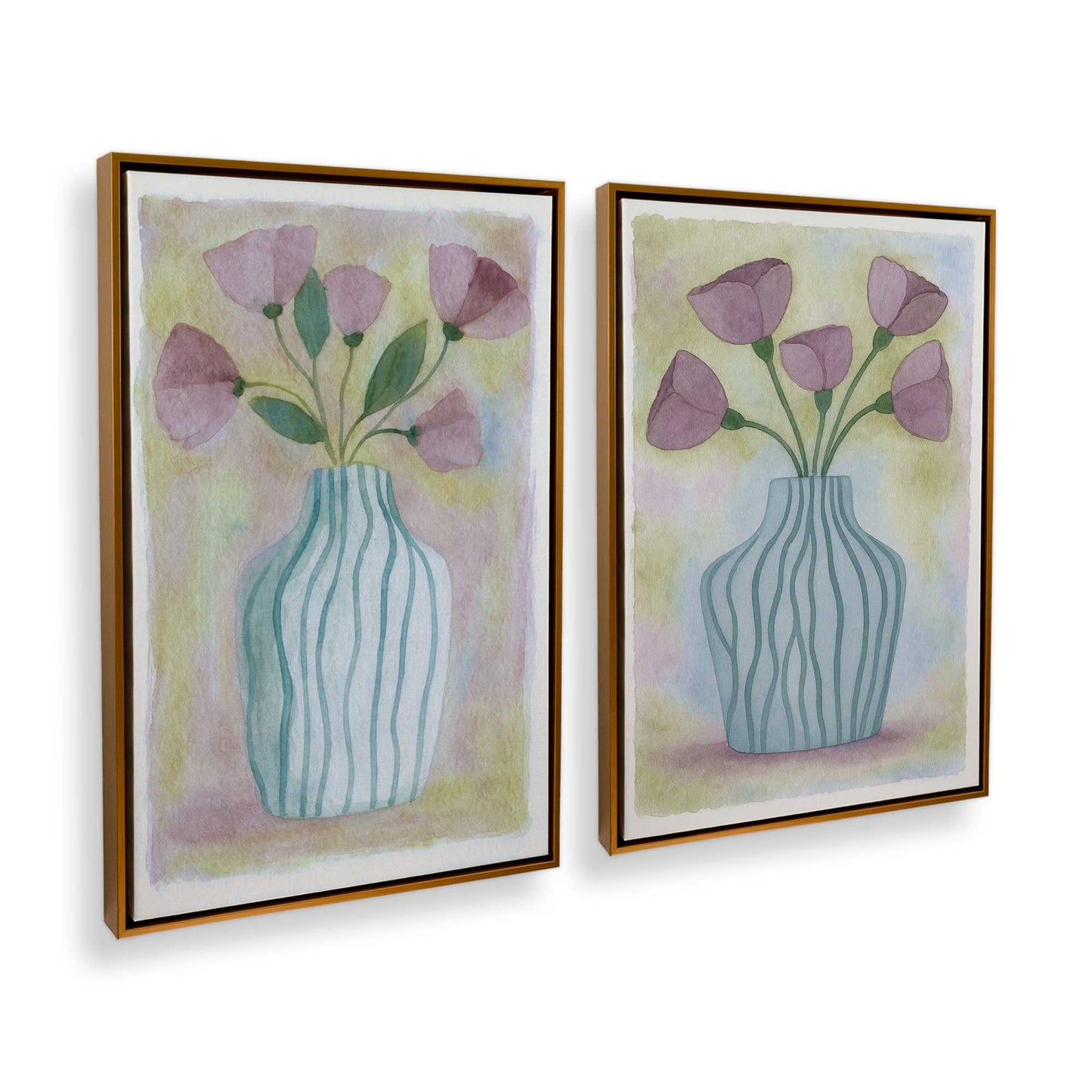 [Color:Polished Gold], Picture of art in a Polished Gold frame at an angle