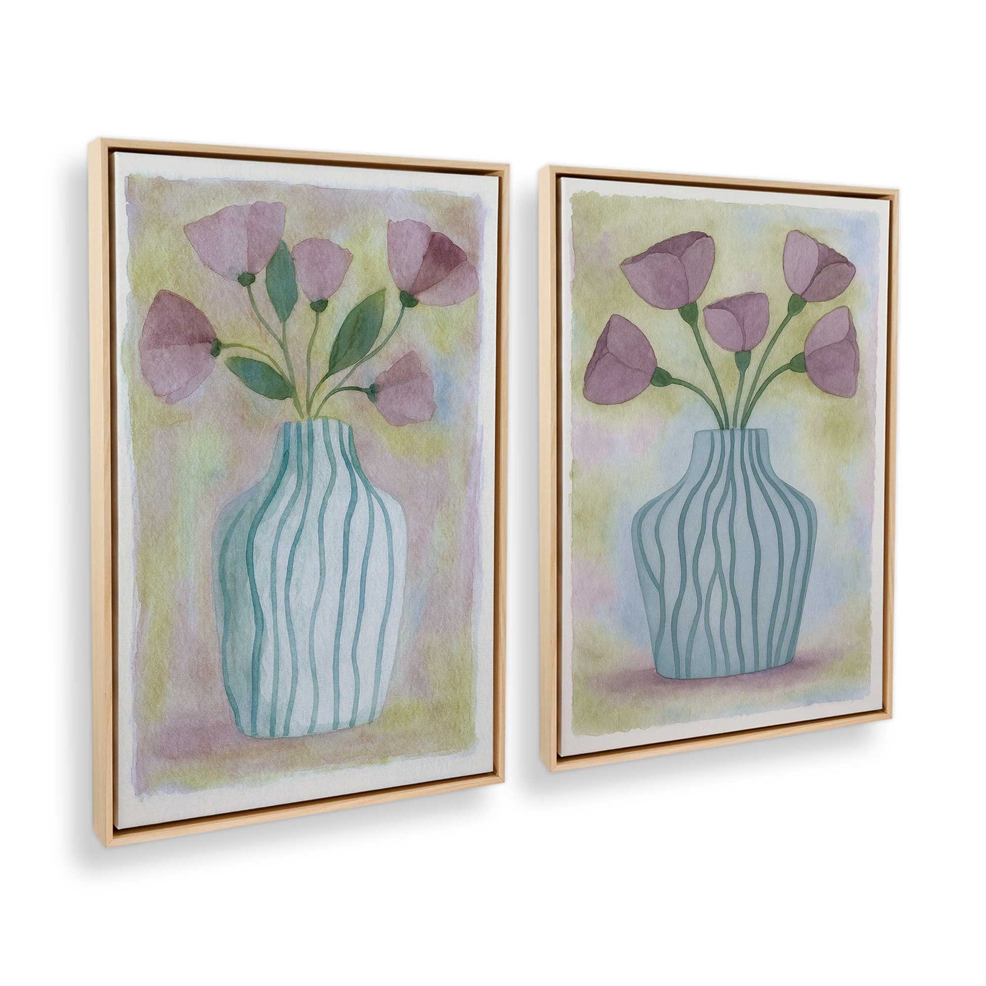 [Color:American Maple], Picture of art in a American Maple frame at an angle