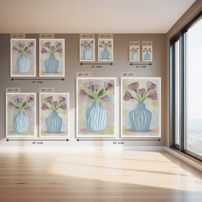 Striped Vase Serenade, Set of 2 Canvas Prints