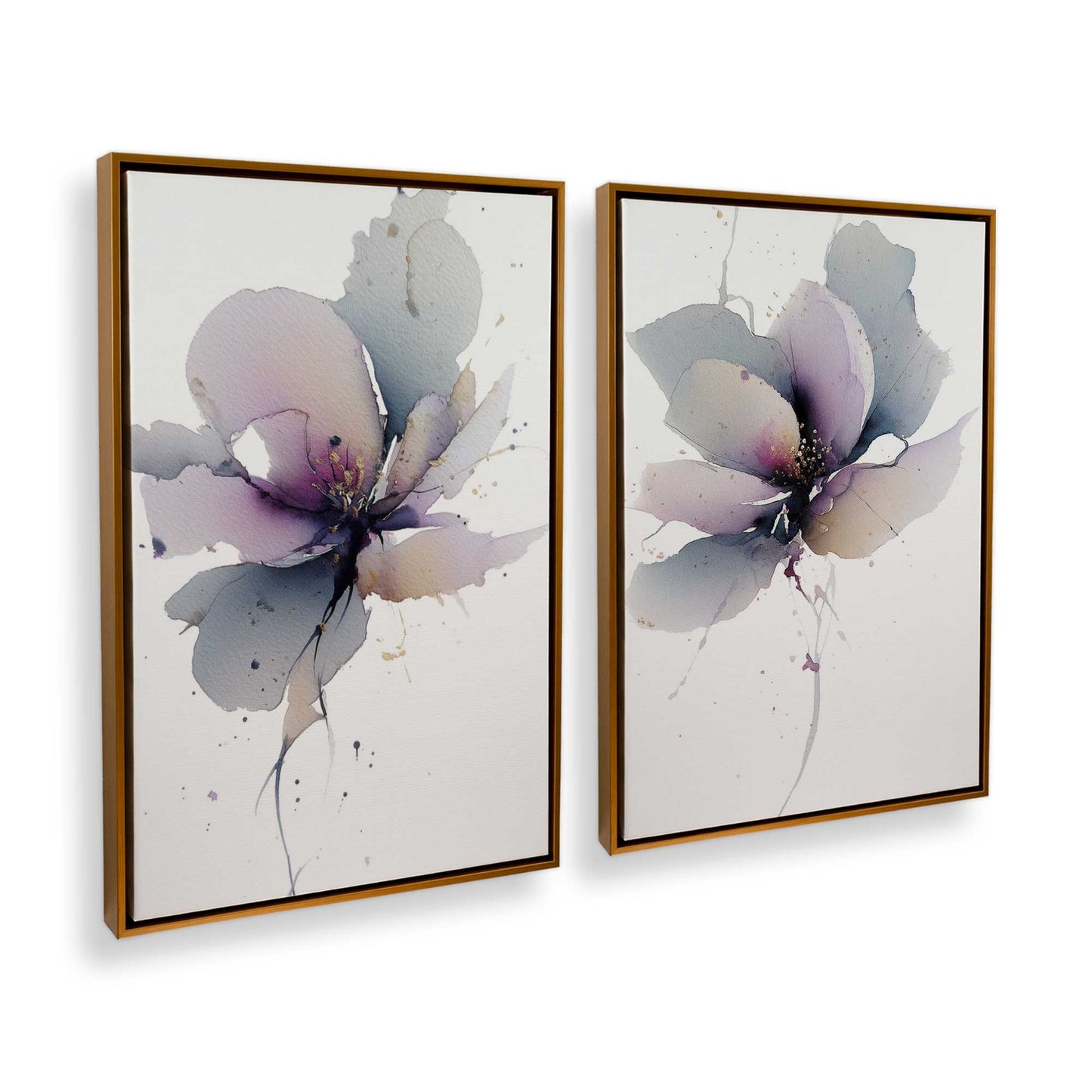 [Color:Polished Gold], Picture of art in a Polished Gold frame at an angle