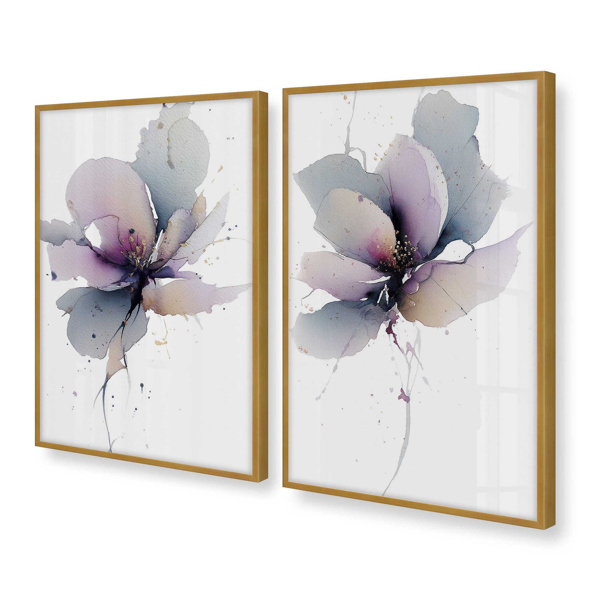[Color:Polished Gold], Picture of art in a Polished Gold frame at an angle