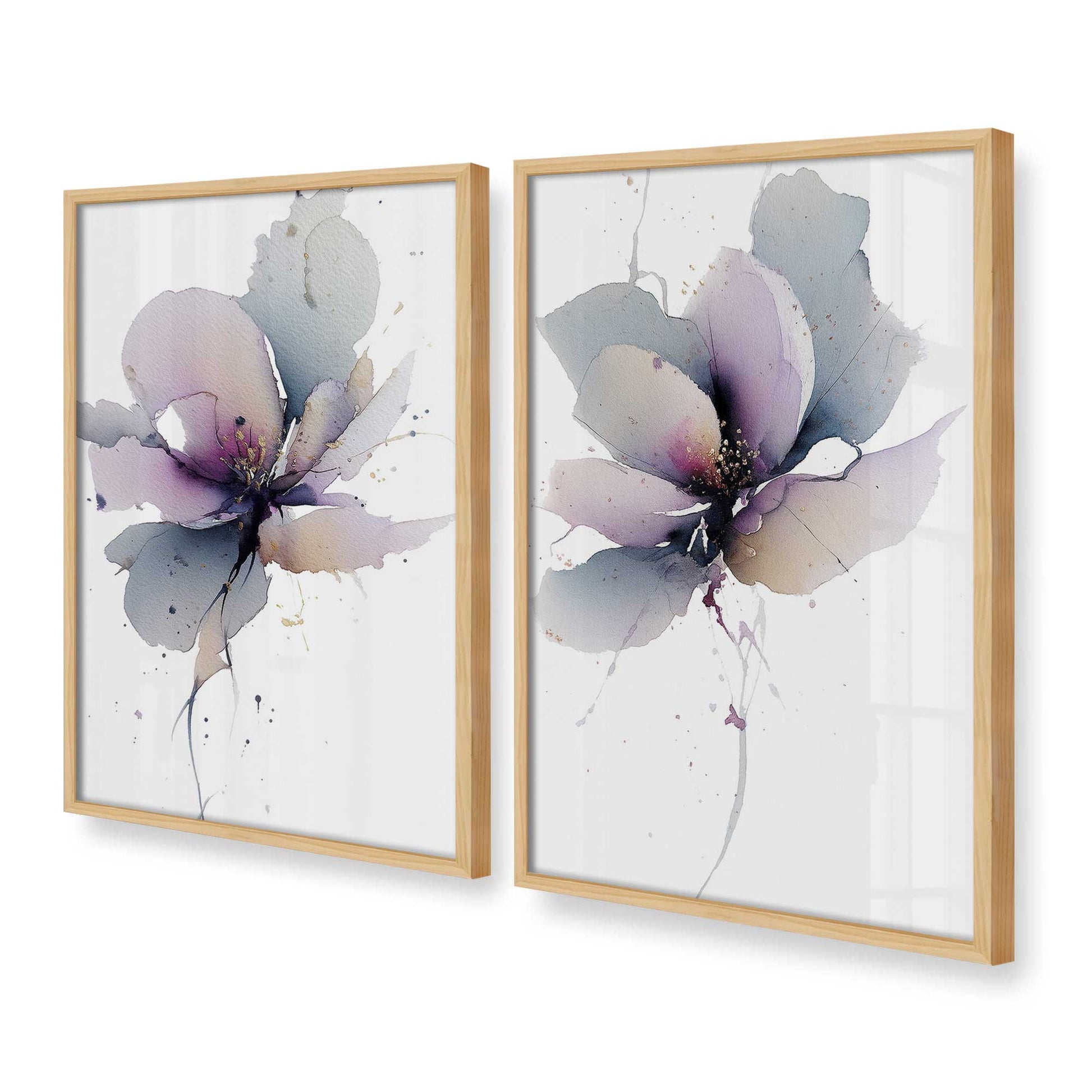 [Color:American Maple], Picture of art in a American Maple frame at an angle