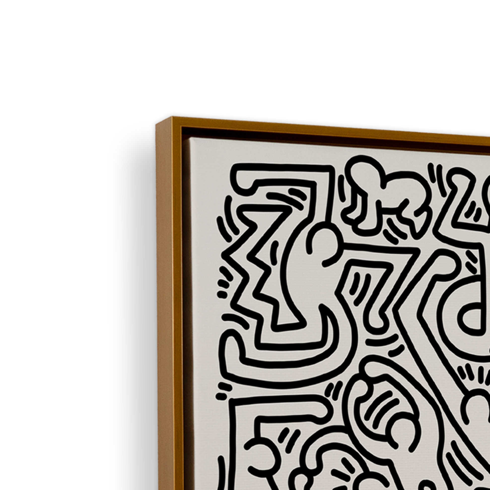 [color:Polished Gold], Corner of Picture of art on Canvas