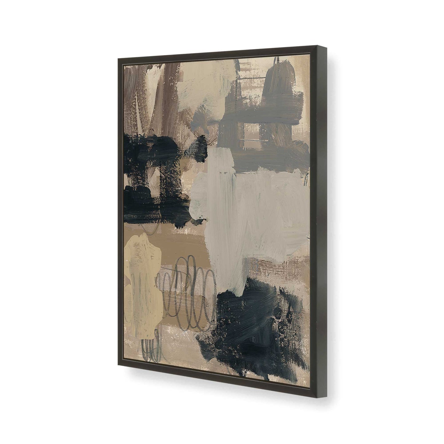 [Color:Satin Black], Picture of art in a Satin Black frame of the corner