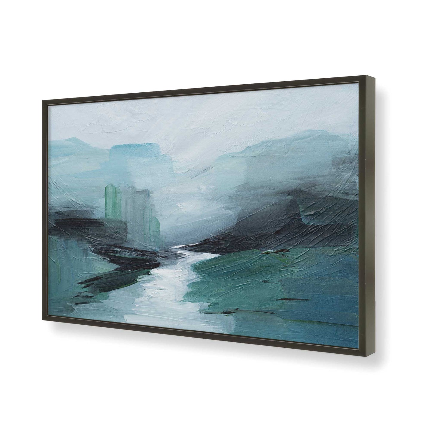 [Color:Satin Black], Picture of art in a Satin Black frame of the corner