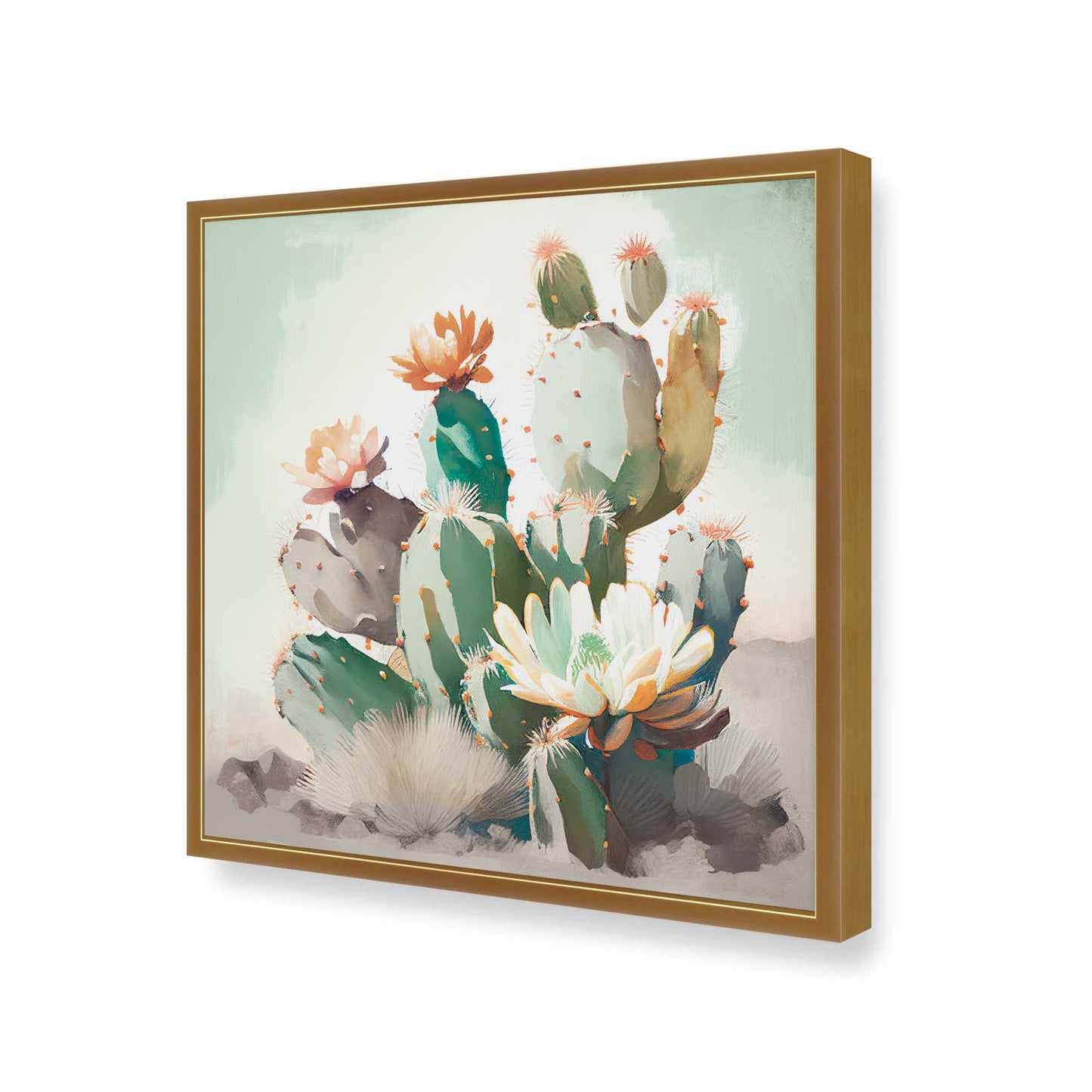 [Color:Polished Gold], Picture of art in a Polished Gold frame at an angle