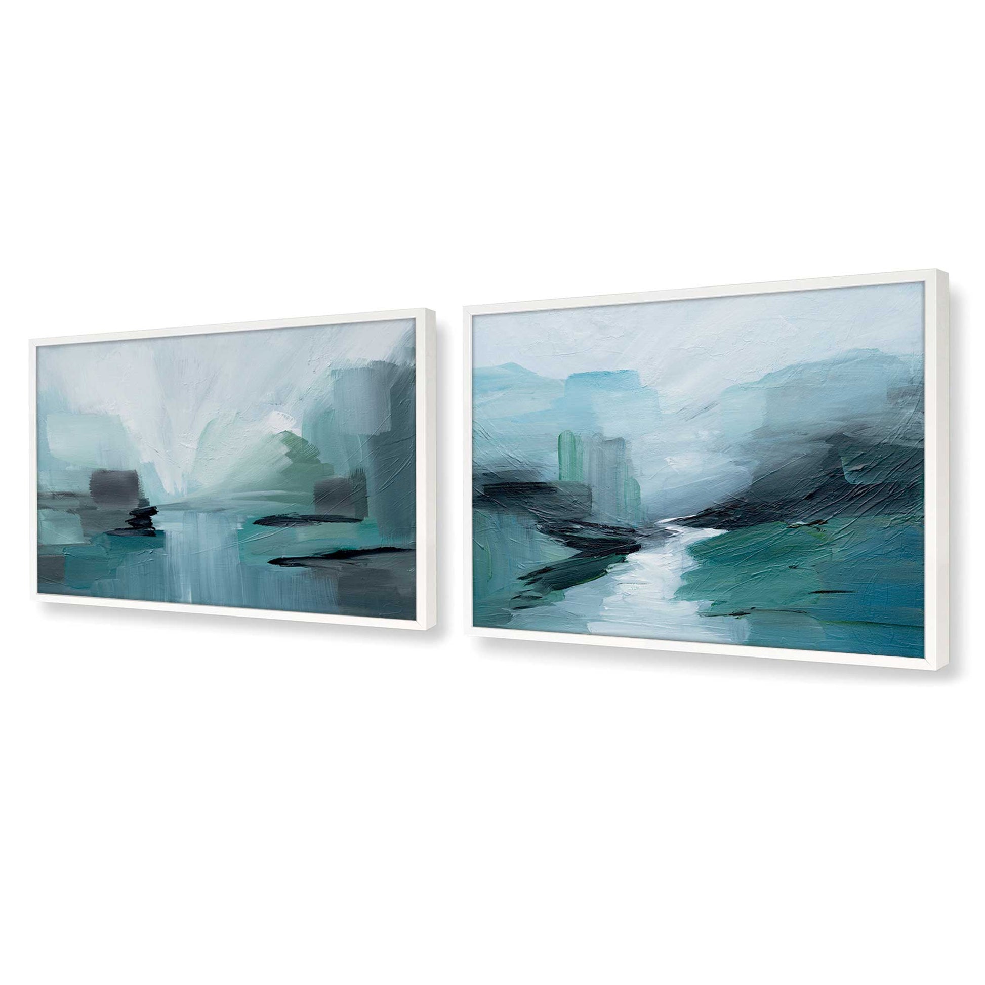 [Color:Opaque White], Picture of art in a Opaque White frame at an angle