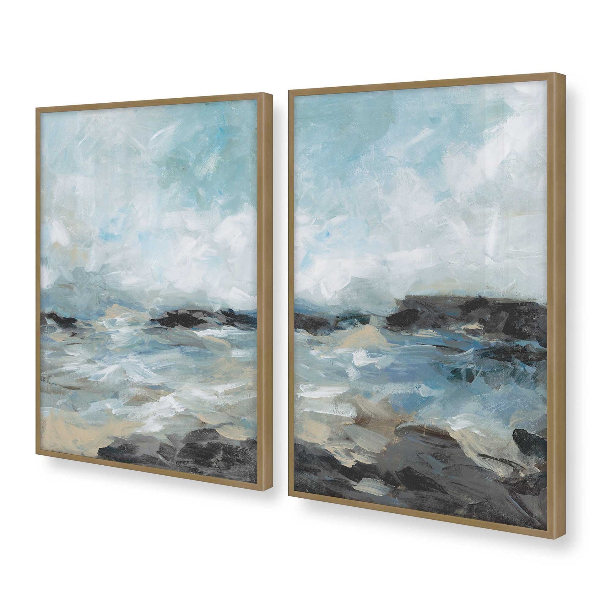 [Color:Brushed Gold], Picture of art in a Brushed Gold frame at an angle