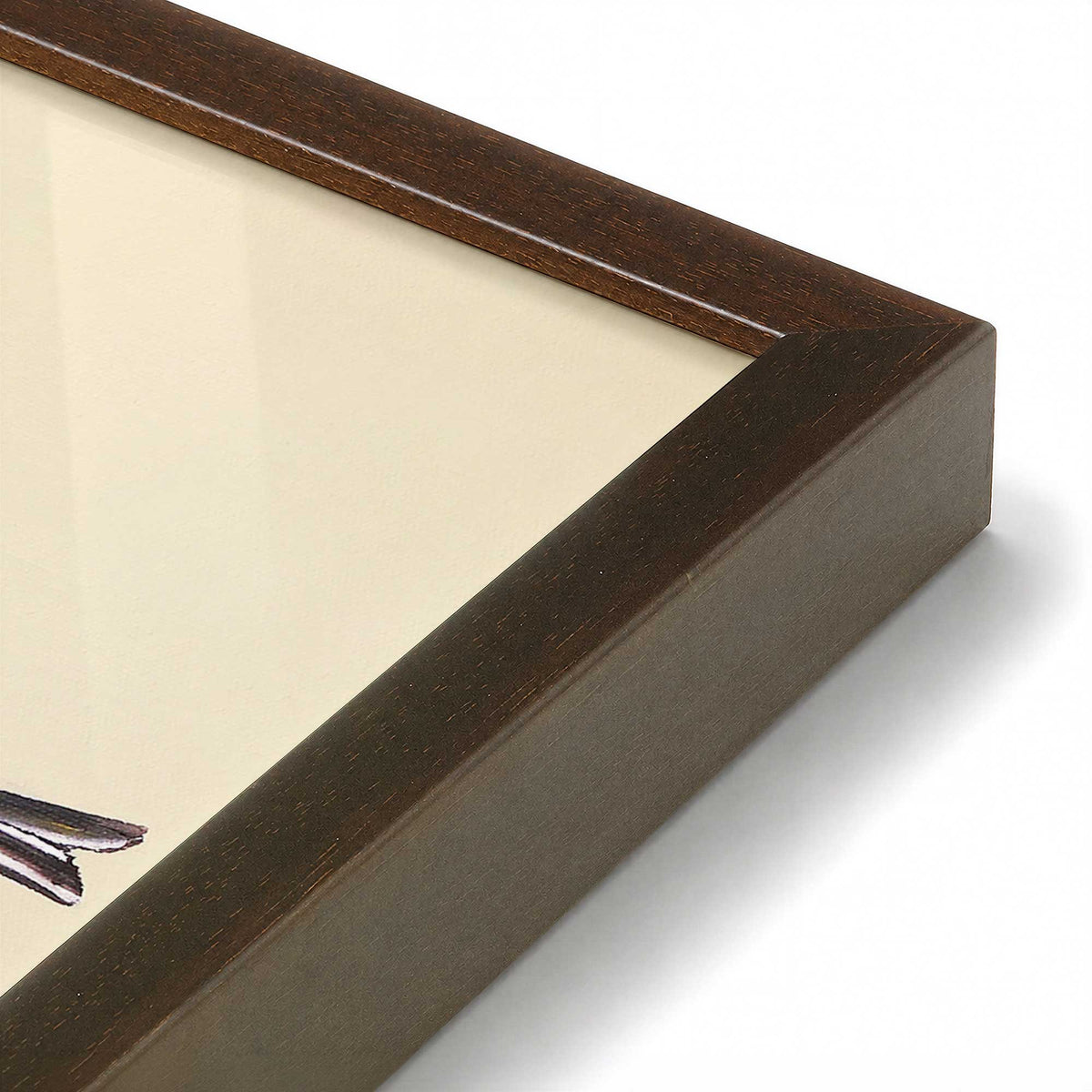 [Color:Brown], Picture of art in a Brown frame at an angle