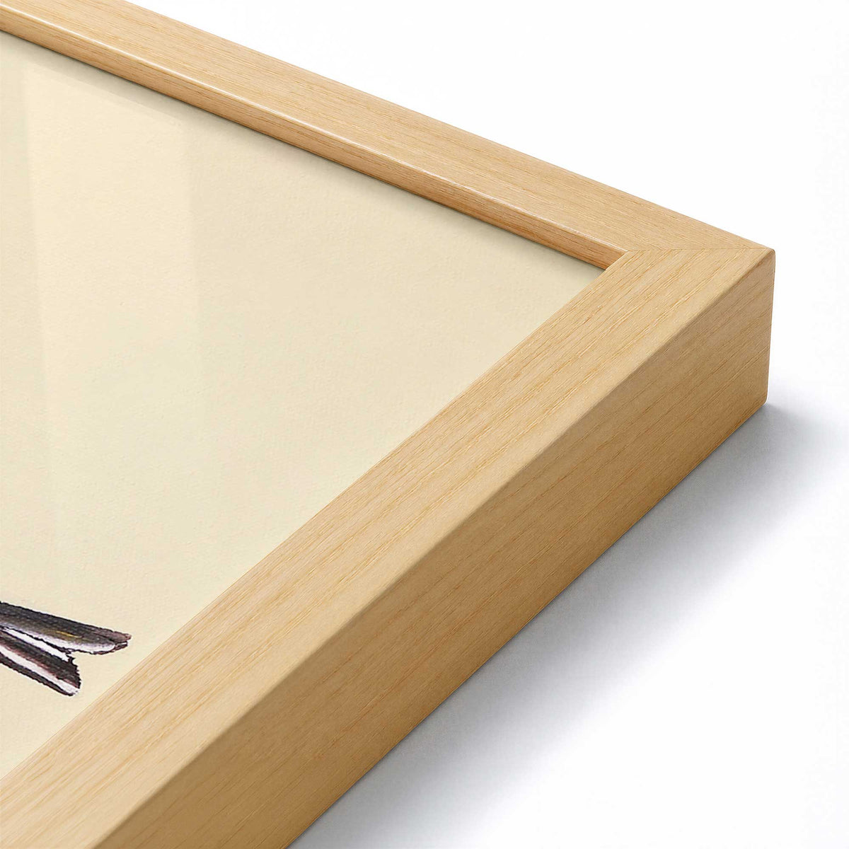 [Color:American Maple], Picture of art in a American Maple frame at an angle
