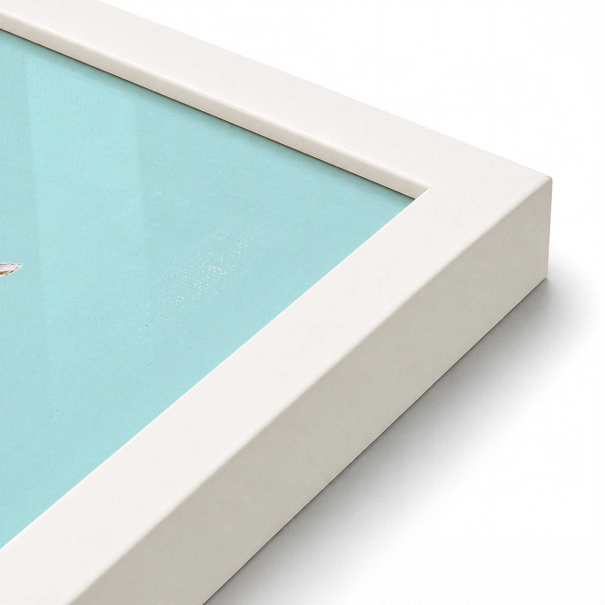 [Color:Opaque White], Picture of art in a Opaque White frame at an angle