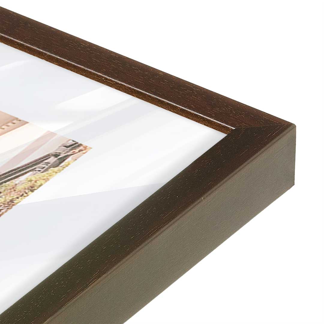 [Color:Brown], Picture of art in a Brown frame at an angle