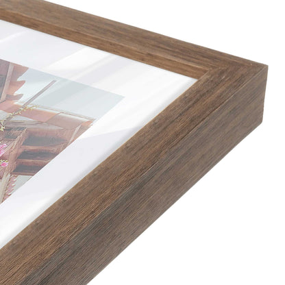 [Color:Walnut], Picture of art in a Walnut frame at an angle