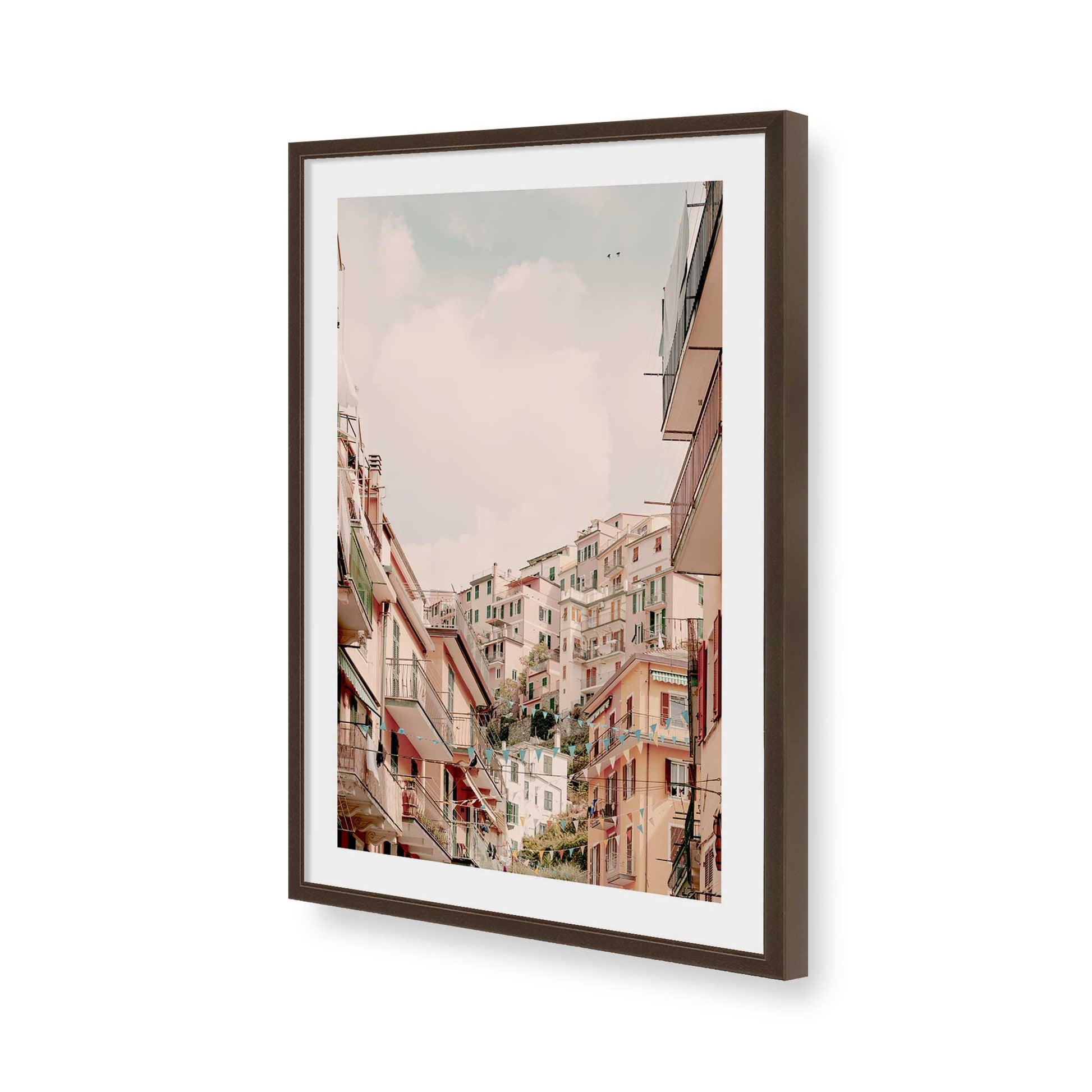 [Color:Brown], Picture of art in a Brown frame of the corner