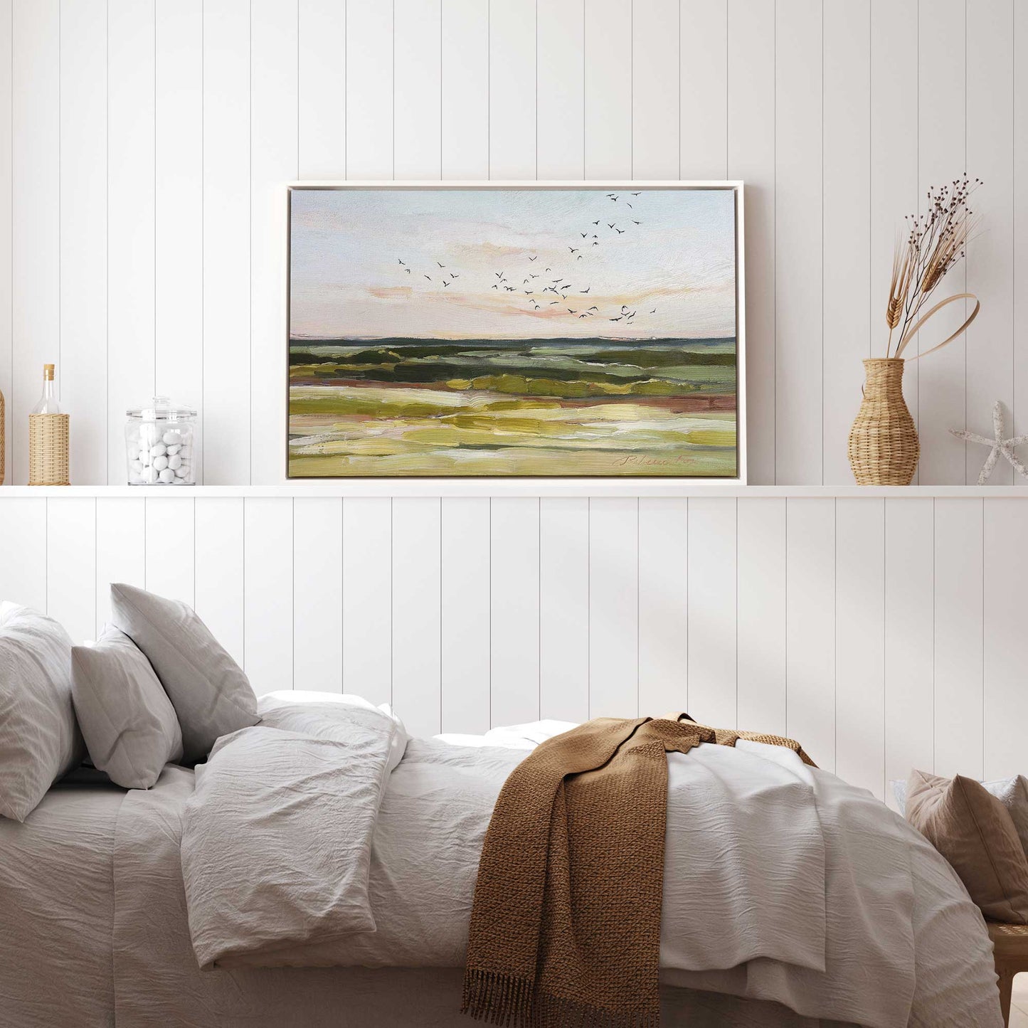 Birds Flying at Dawn Canvas Print