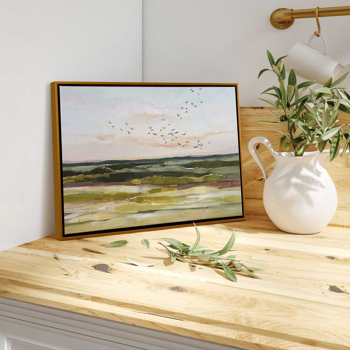 Birds Flying at Dawn Canvas Print