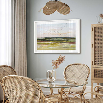 Birds Flying at Dawn Art Print
