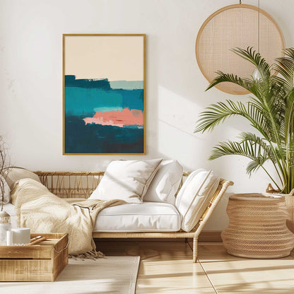 Pink and Blue Color Block II Art Print
