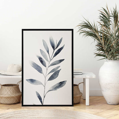 Soft Blue Leaves II Canvas Print
