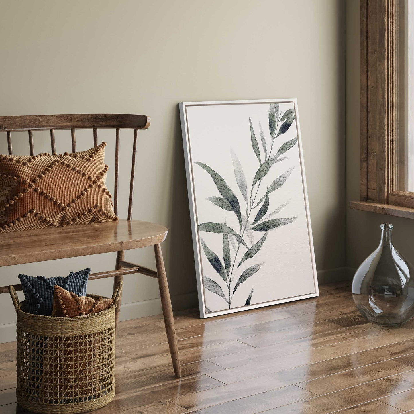 Soft Green Leaves I Canvas Print