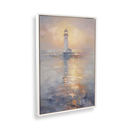 [Color:Opaque White], Picture of art in a White frame at an angle