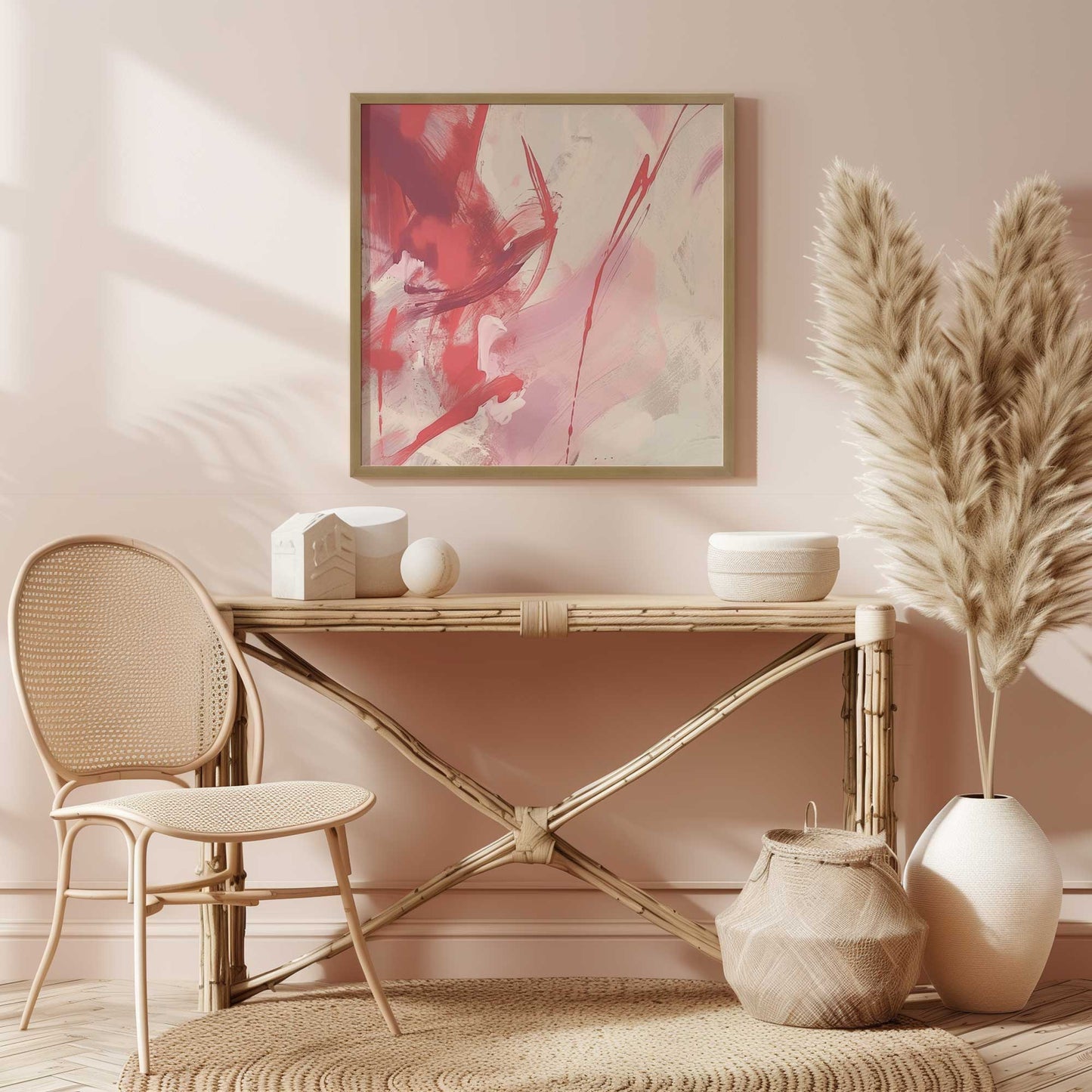 Bold Pink and Red Abstract I Art Print