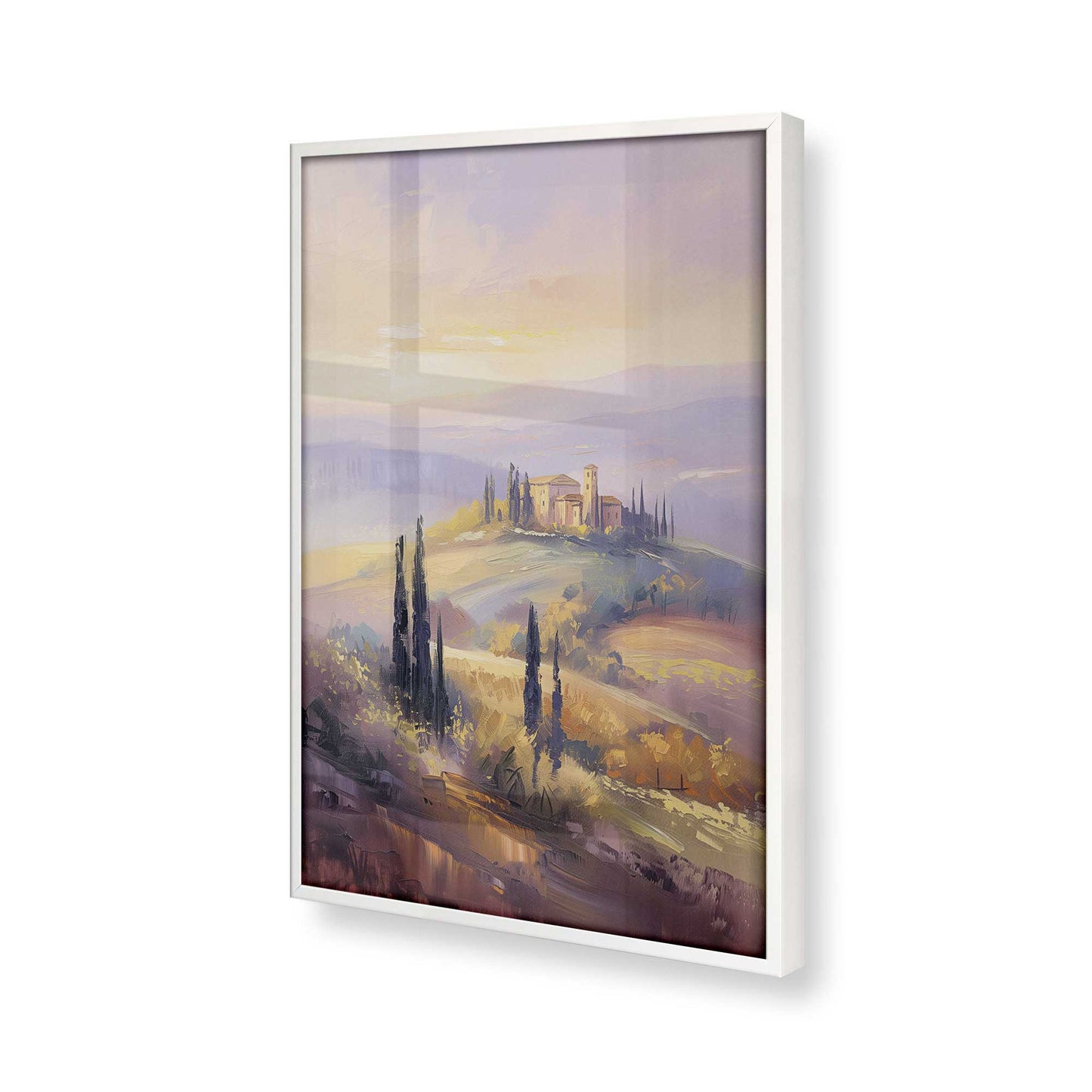 [Color:Opaque White], Picture of art in a Opaque White frame at an angle