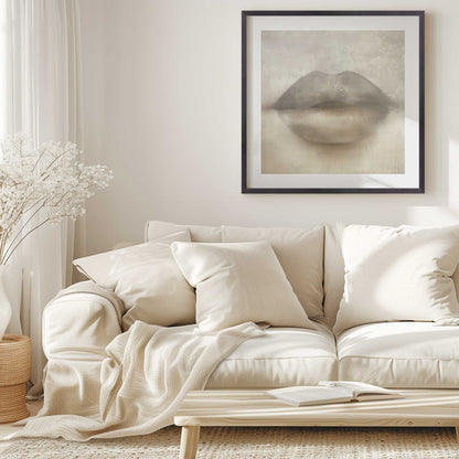 Beige Kiss Lips Art Print