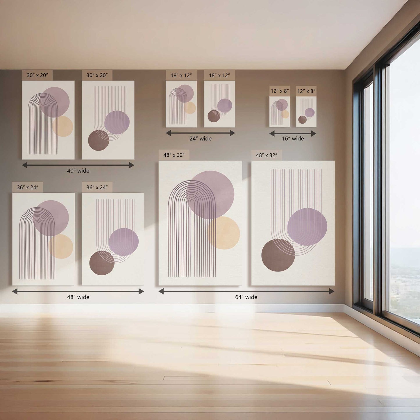 Pastel Pathways, Set of 2 Canvas Prints
