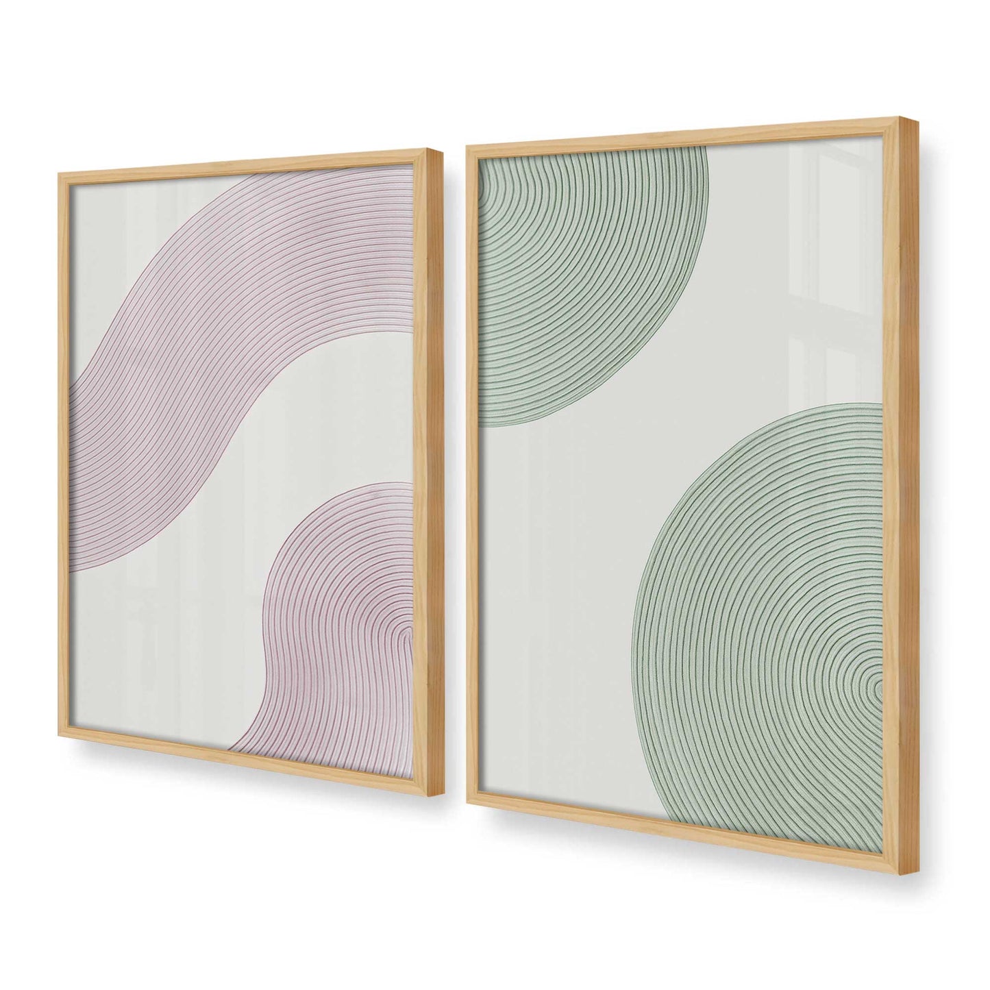 [Color:American Maple], Picture of art in a American Maple frame at an angle
