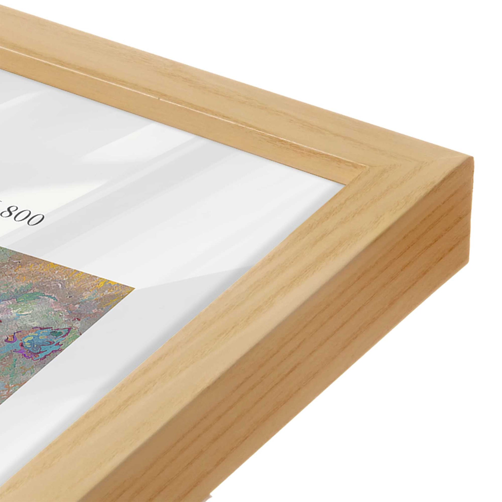 [Color:American Maple], Picture of art in a American Maple frame at an angle