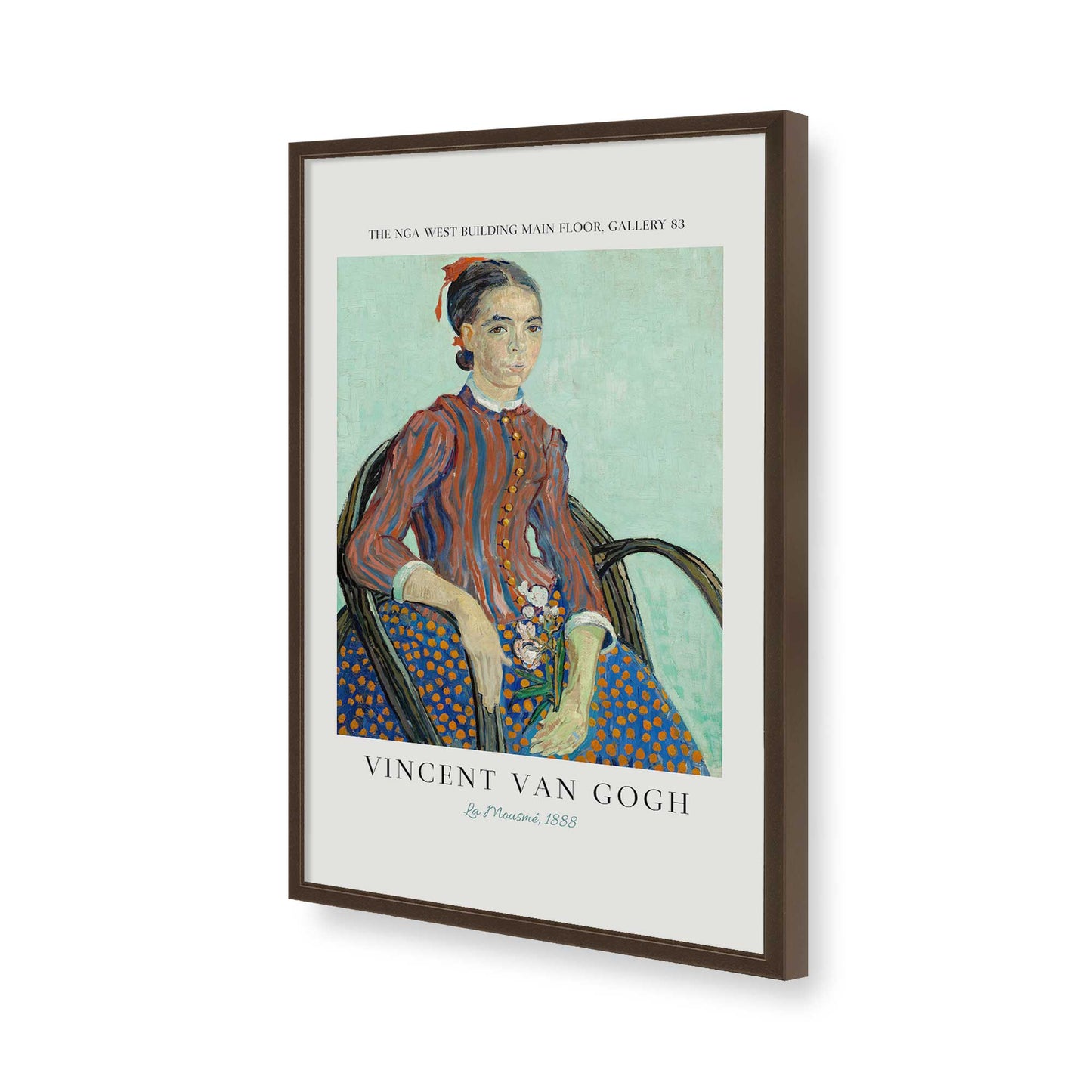 [Color:Brown], Picture of art in a Brown frame of the corner