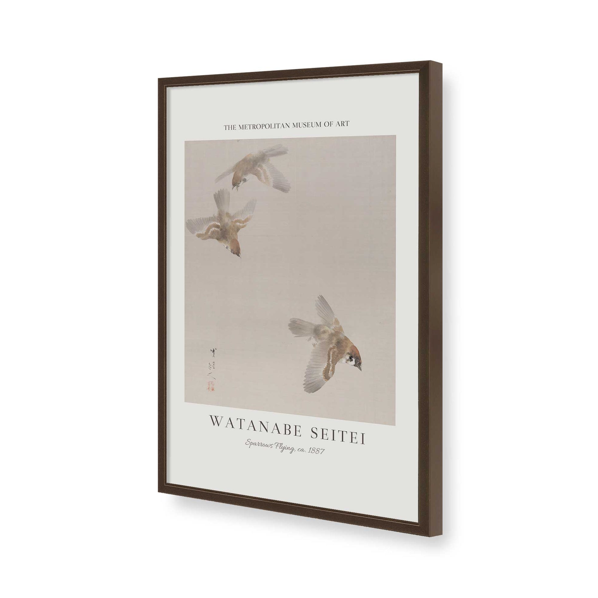 [Color:Brown], Picture of art in a Brown frame of the corner