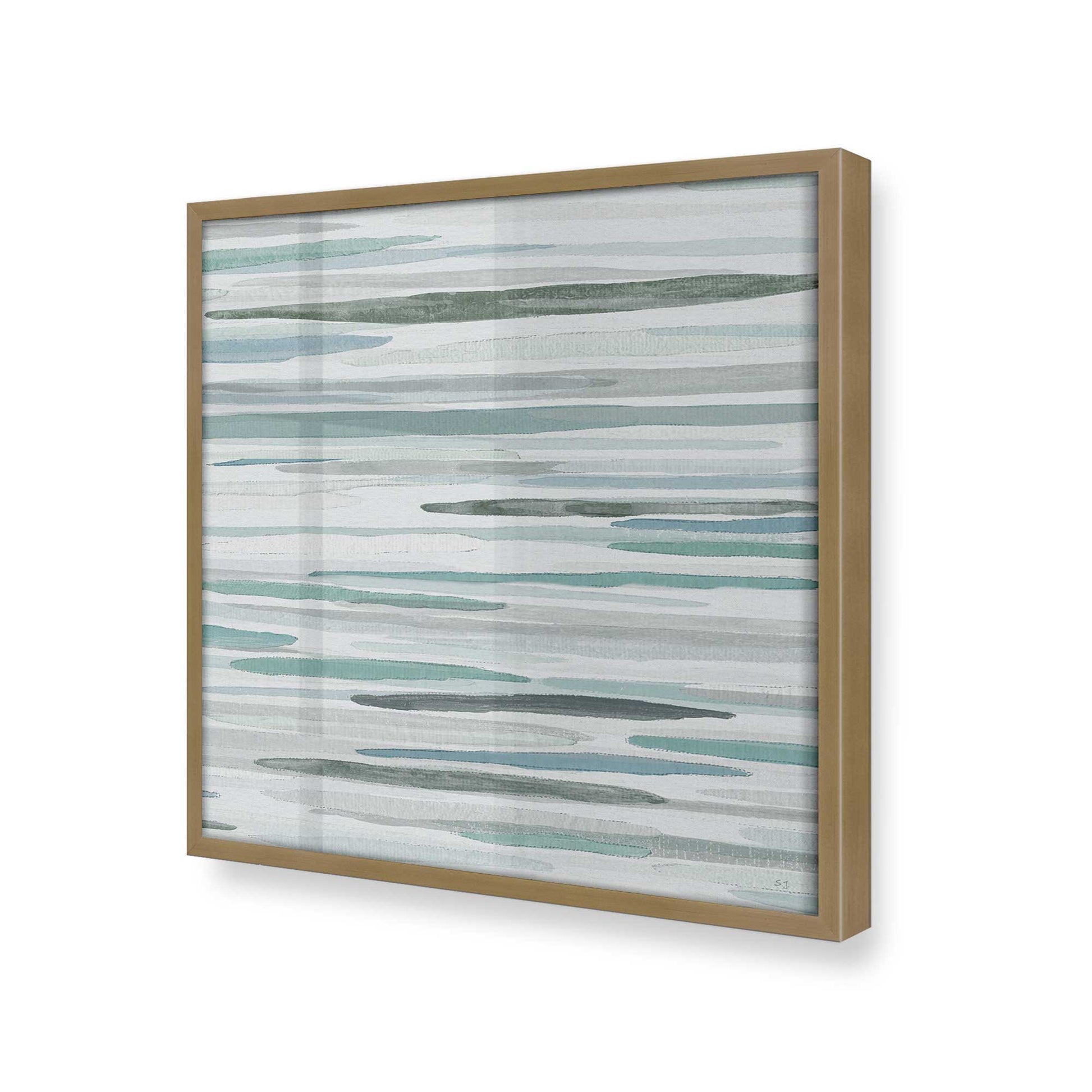 [Color:Brushed Gold], Picture of art in a Brushed Gold frame at an angle