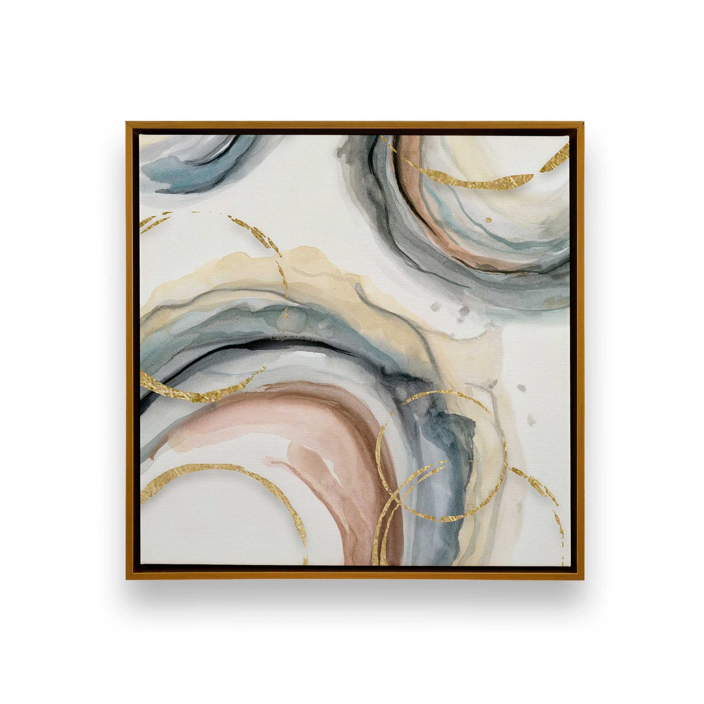 Golden Swirls Canvas Print, Set of 2