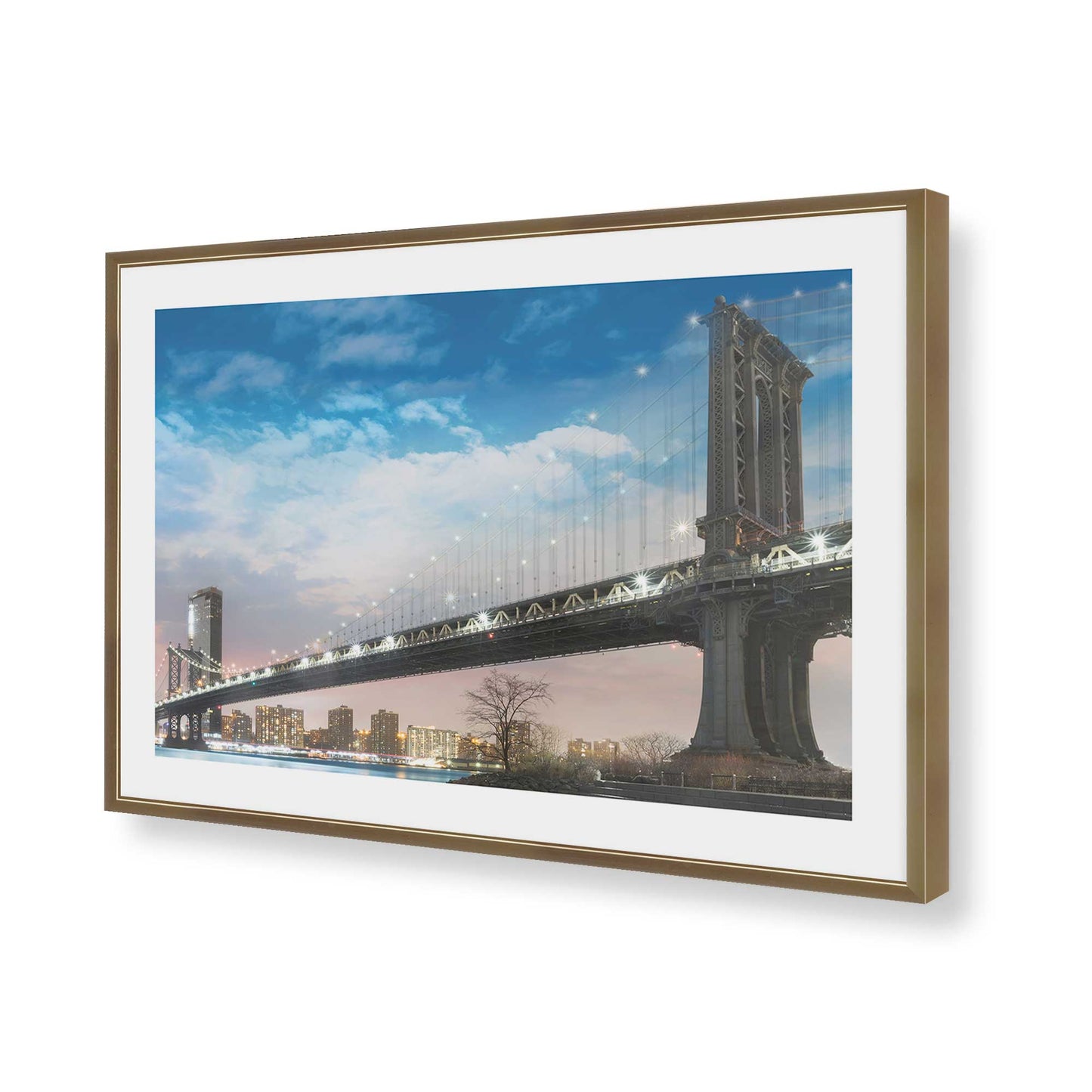 [Color:Brushed Gold], Picture of art in a Brushed Gold frame of the corner