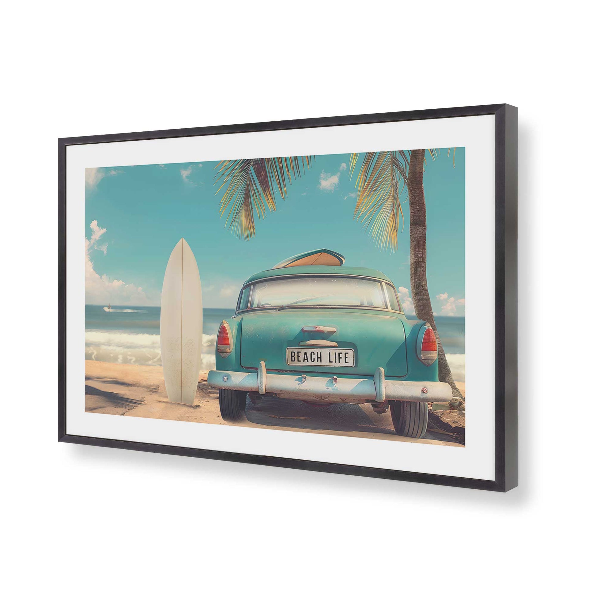 [Color:Weathered Zinc], Picture of art in a Weathered Zinc frame of the corner
