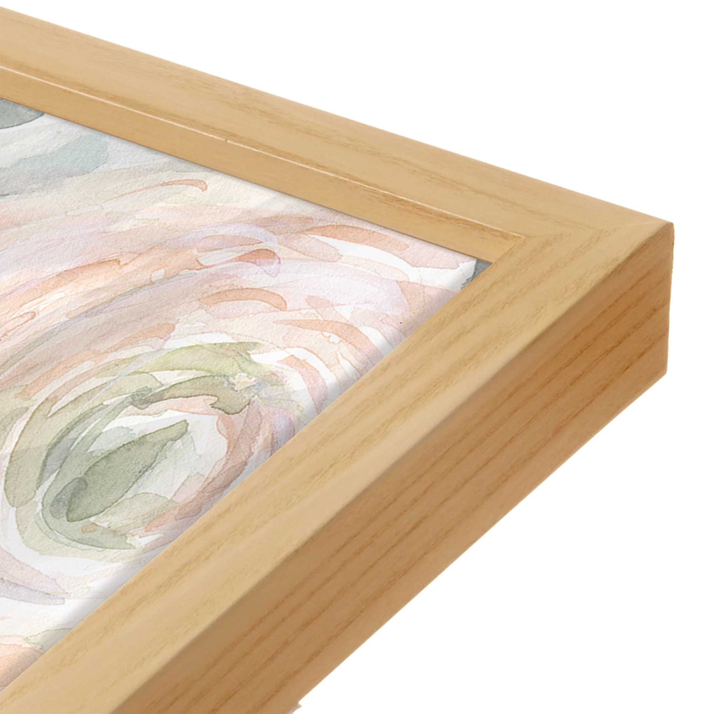[Color:American Maple], Picture of art in a American Maple frame at an angle
