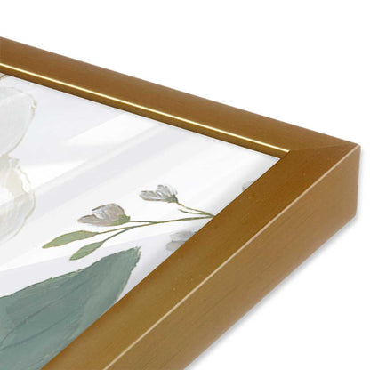 [Color:Polished Gold], Picture of art in a Polished Gold frame at an angle