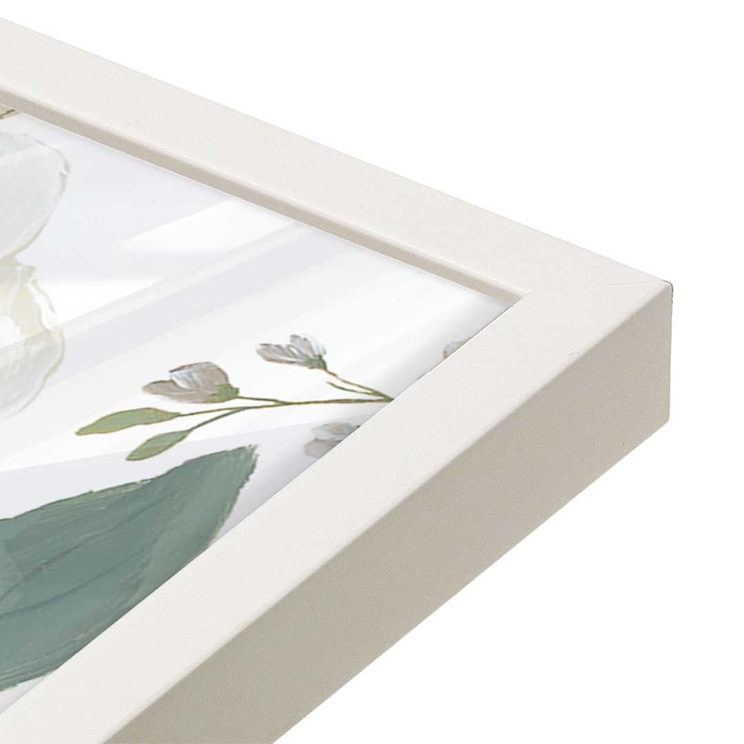 [Color:Opaque White], Picture of art in a Opaque White frame at an angle