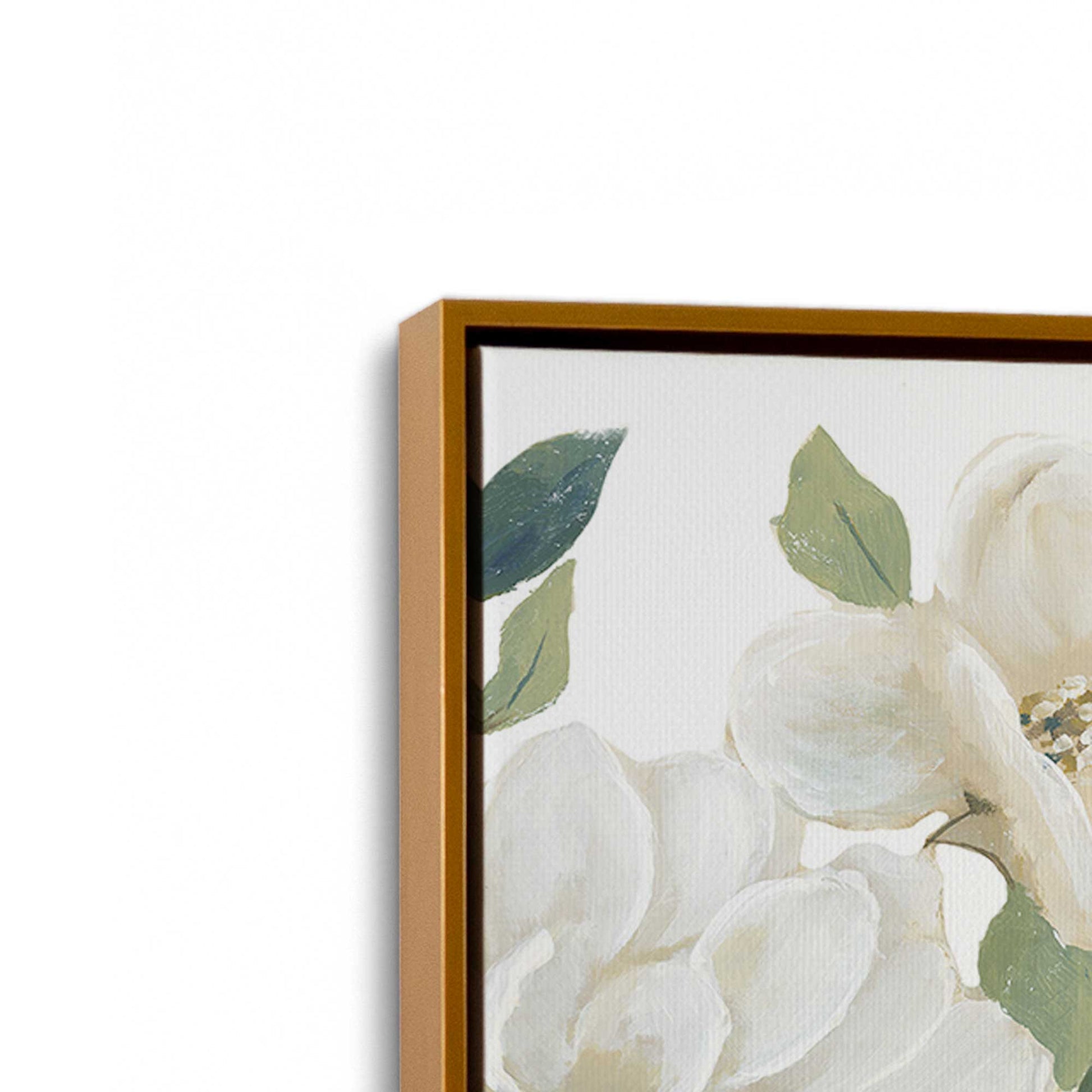[Color:Polished Gold], Picture of art in a Polished Gold frame at an angle