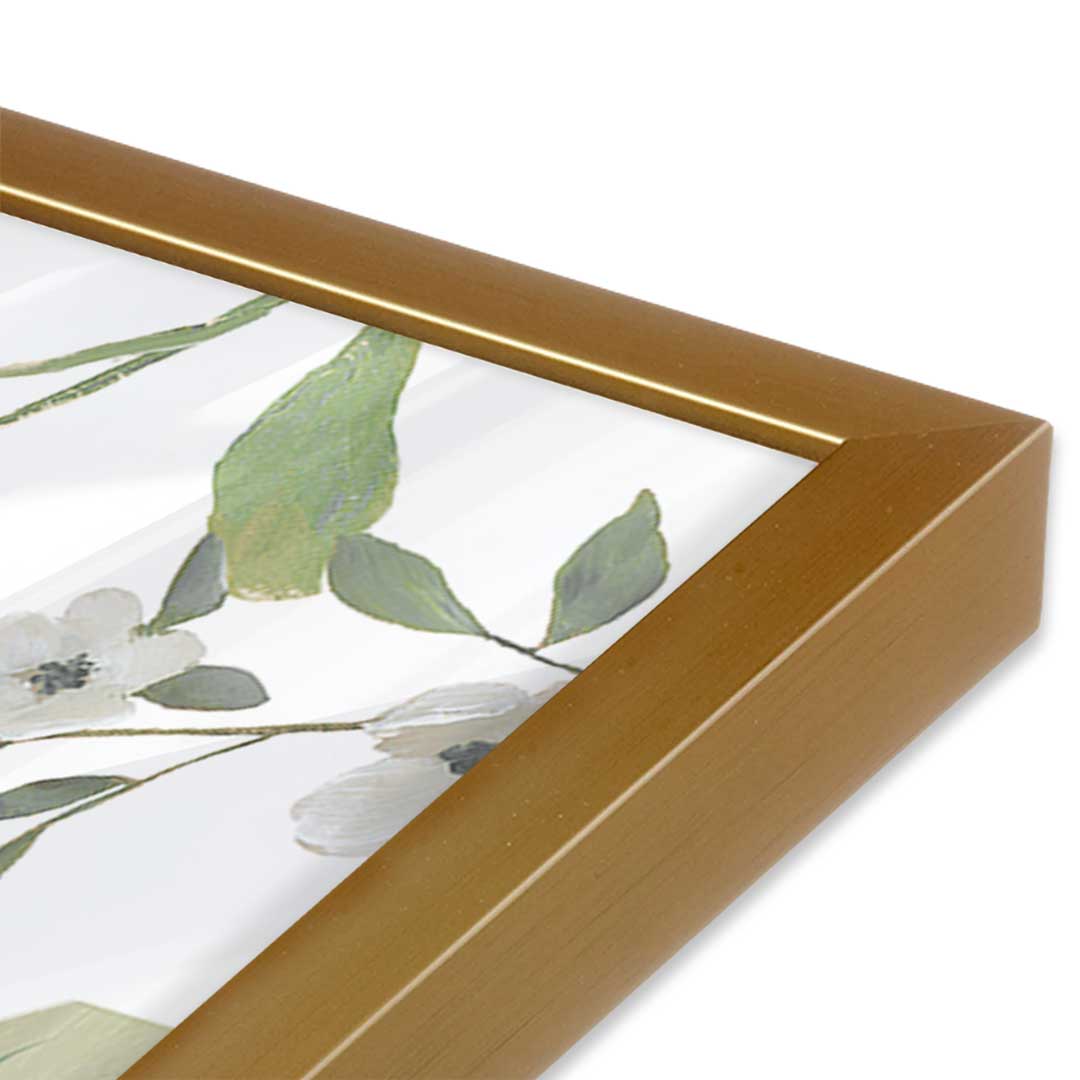 [Color:Polished Gold], Picture of art in a Polished Gold frame at an angle