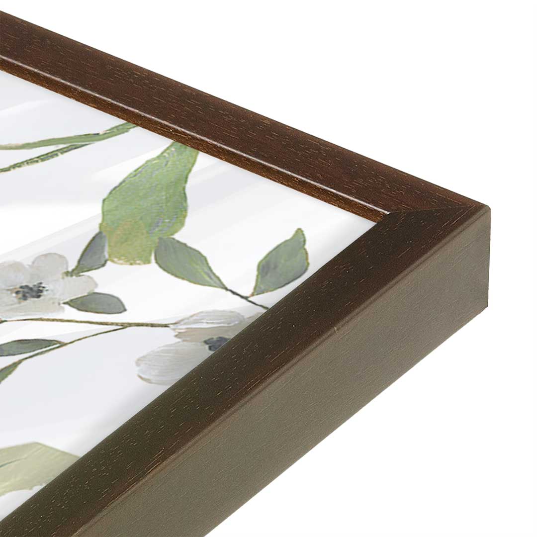 [Color:Brown], Picture of art in a Brown frame at an angle