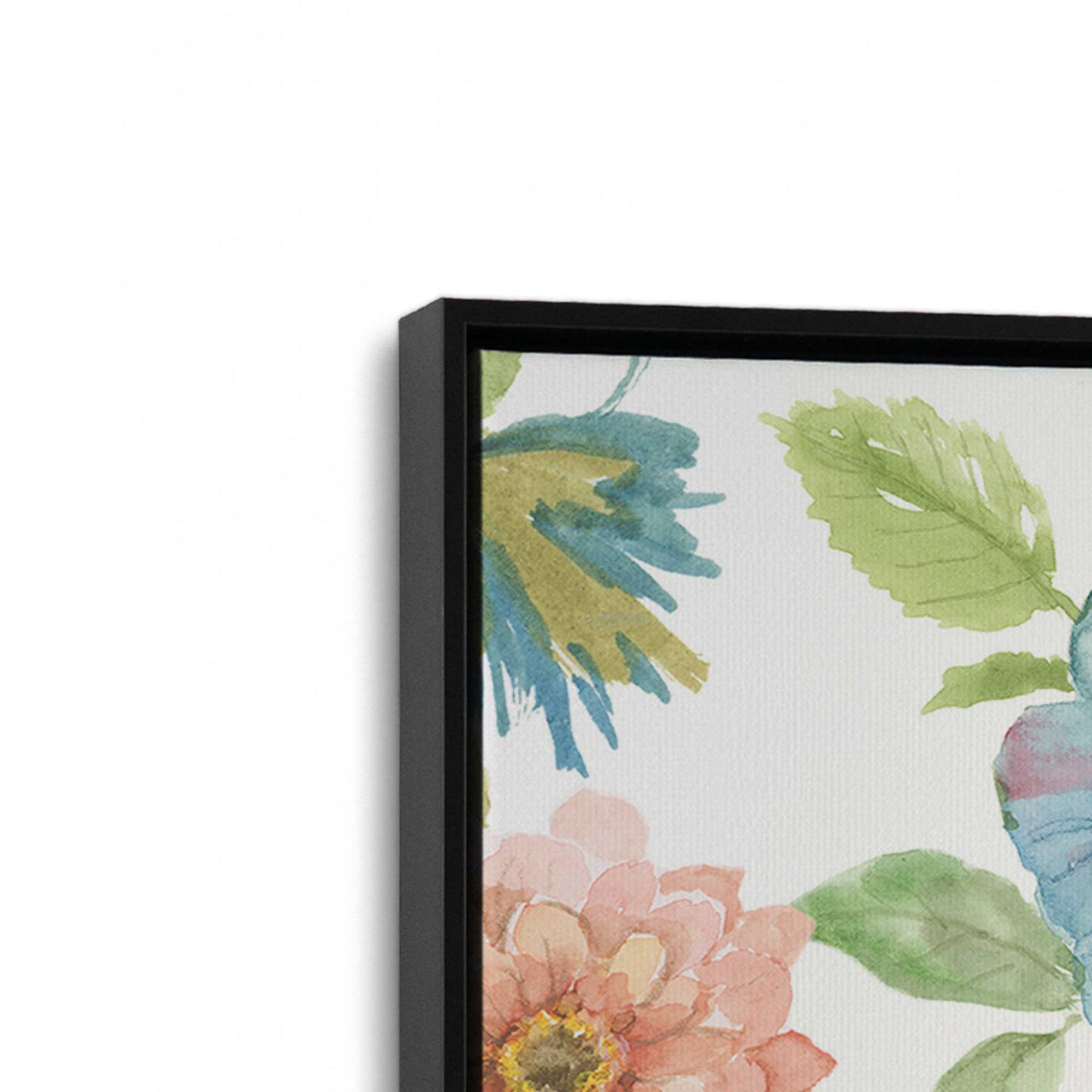 [Color:Satin Black], Picture of art in a Satin Black frame at an angle